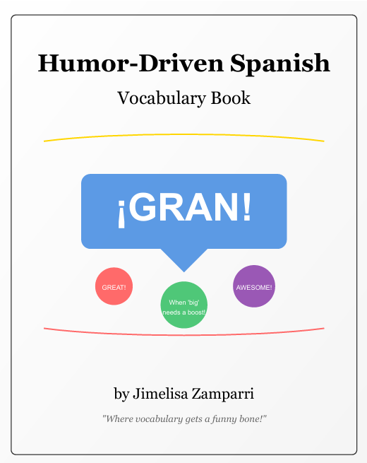 Humor-Driven Spanish Vocabulary Book by Jimelisa Zamparri