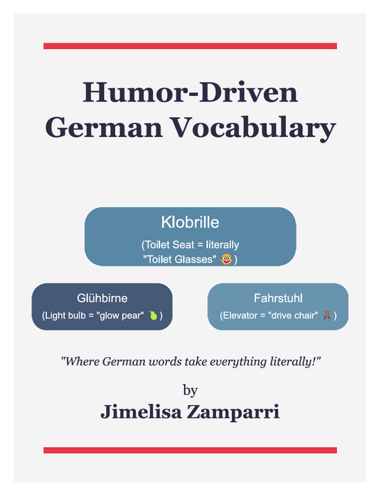 Humor-Driven German Vocabulary Book by Jimelisa Zamparri